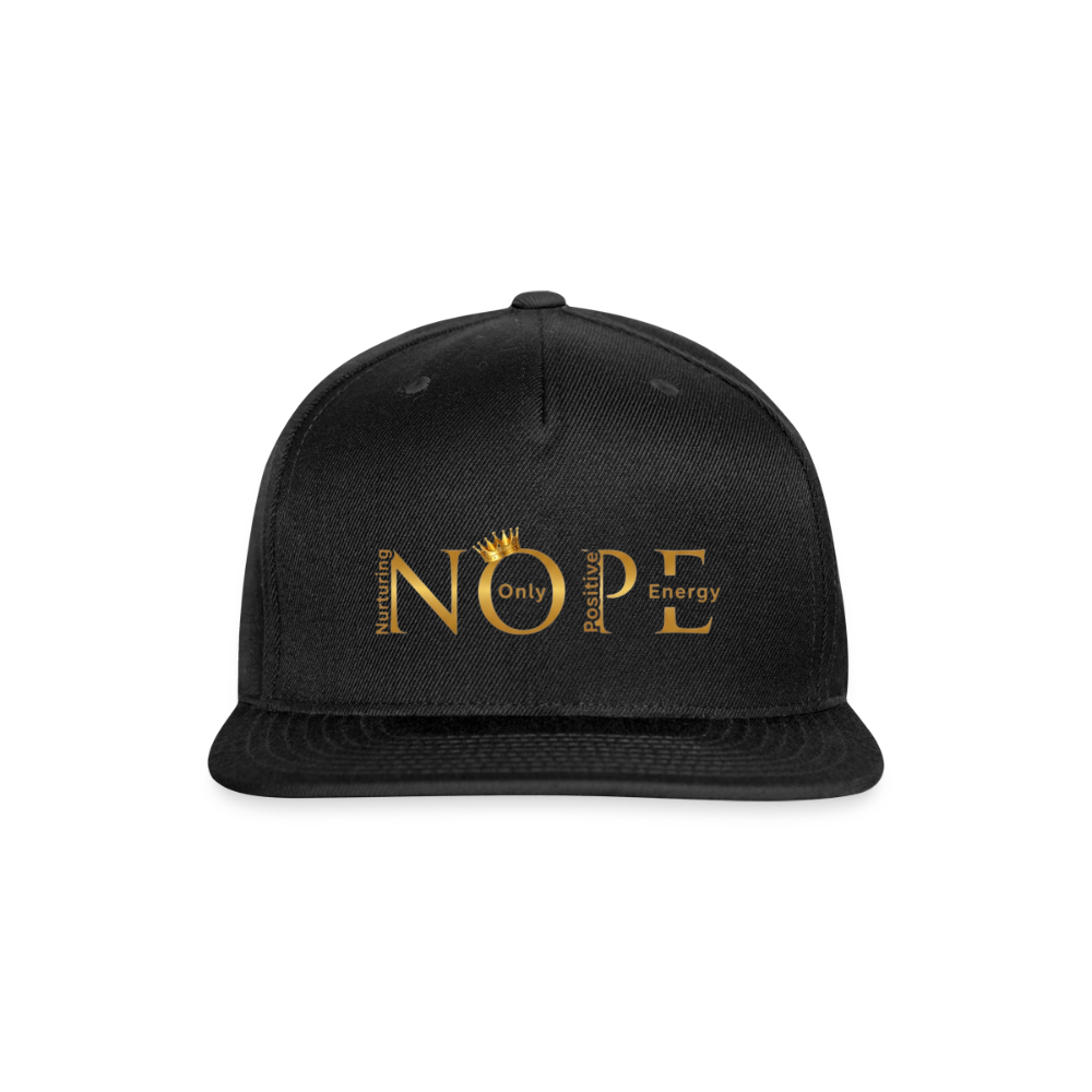 NOPE Snapback Baseball Cap - black