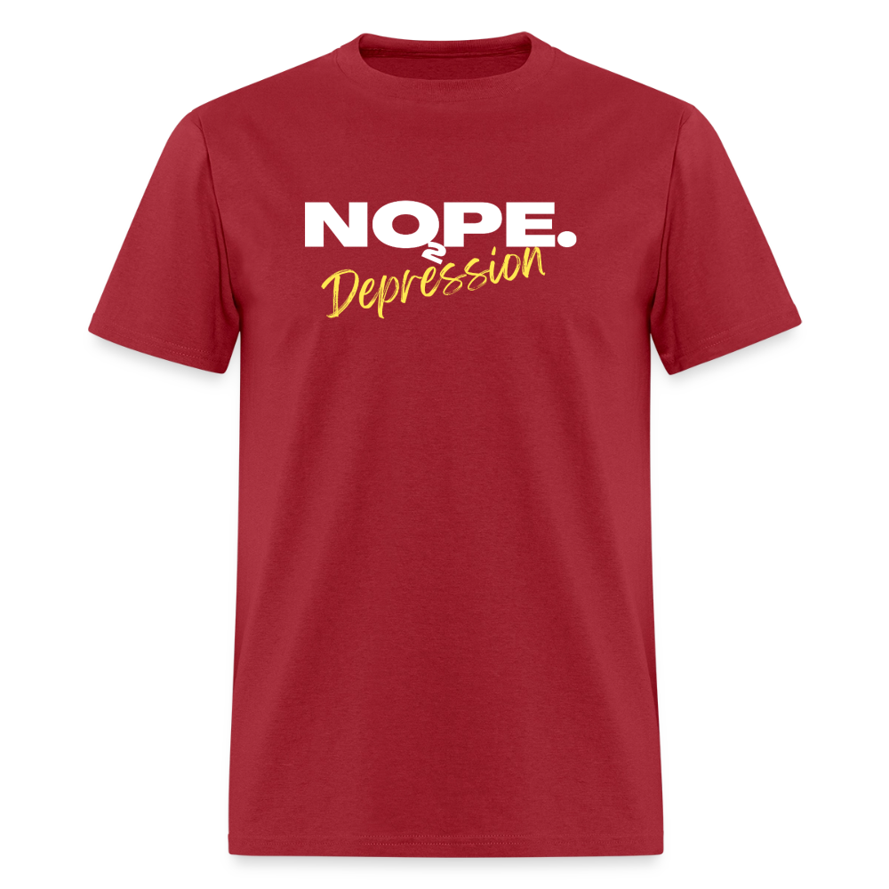 NOPE TO DEPRESSION T-Shirt | GILDAN 5000 - dark red