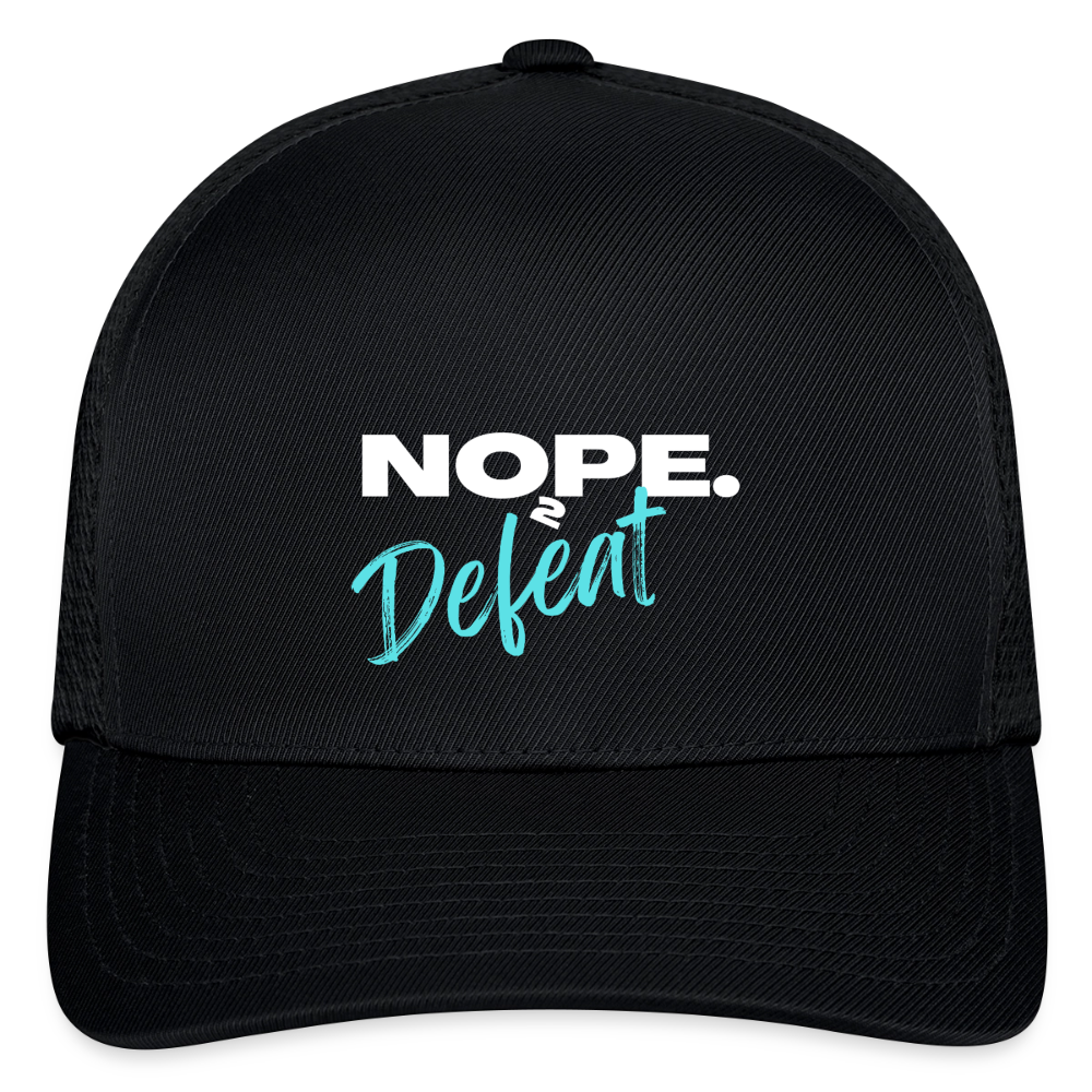 NOPE TO DEFEAT Flexfit Fitted Baseball Cap - black