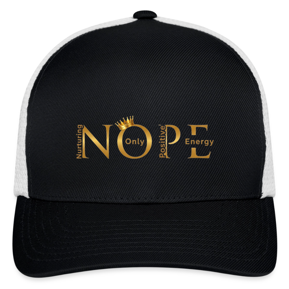 NOPE Flexfit Fitted Baseball Cap - black/white