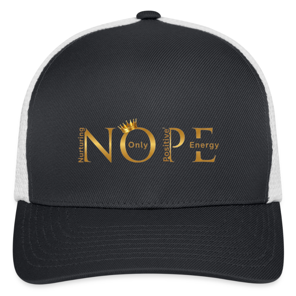 NOPE Flexfit Fitted Baseball Cap - dark gray/white