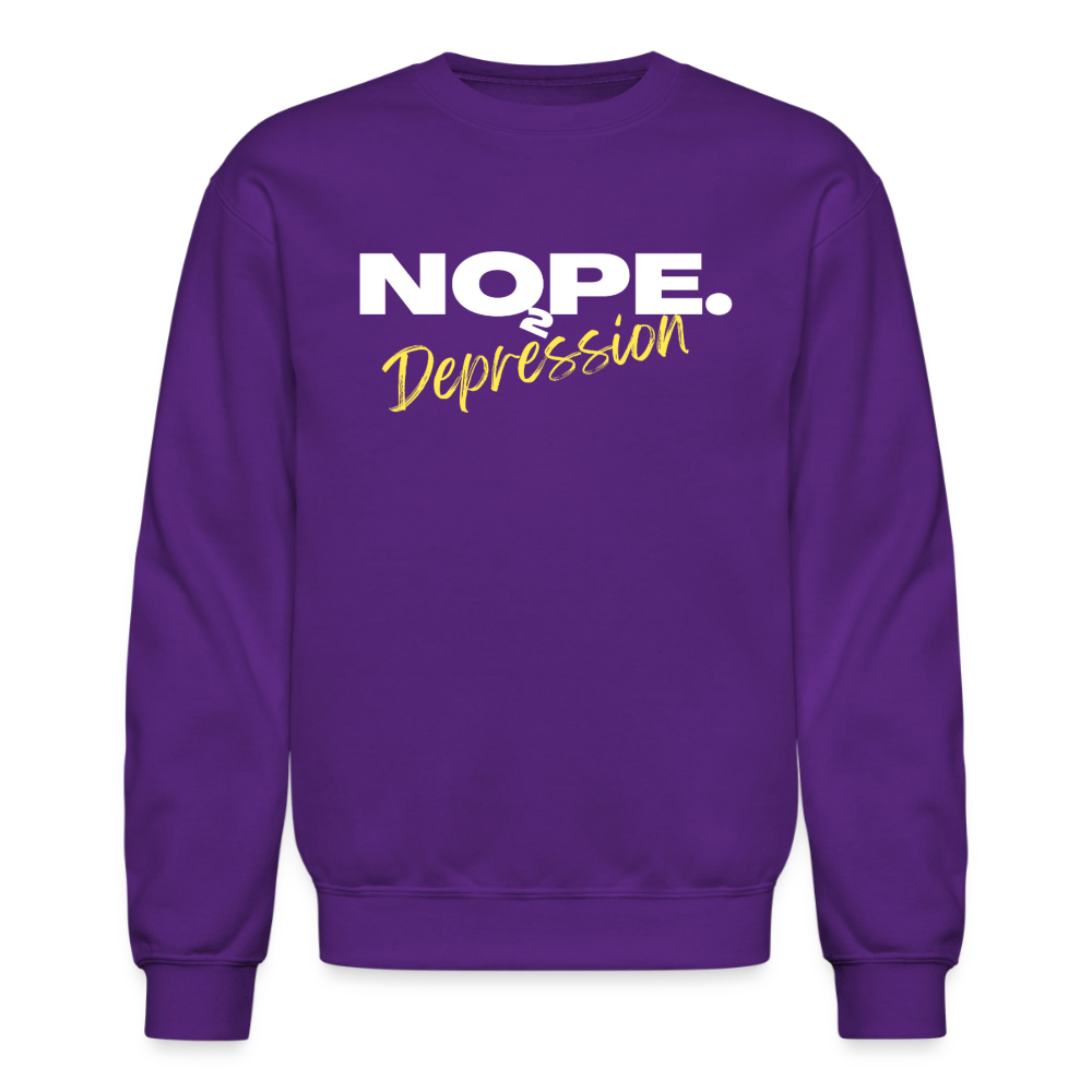 NOPE TO DEPRESSION Crewneck Sweatshirt - purple