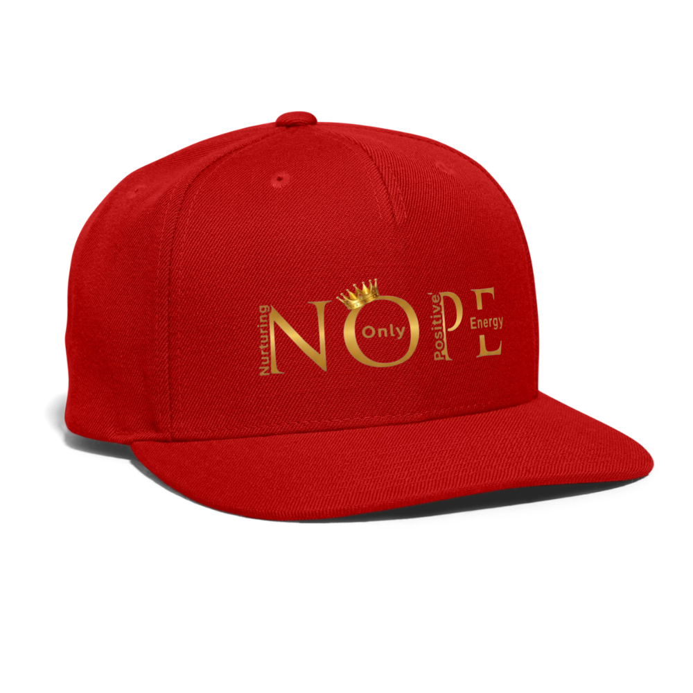 NOPE Snapback Baseball Cap - red