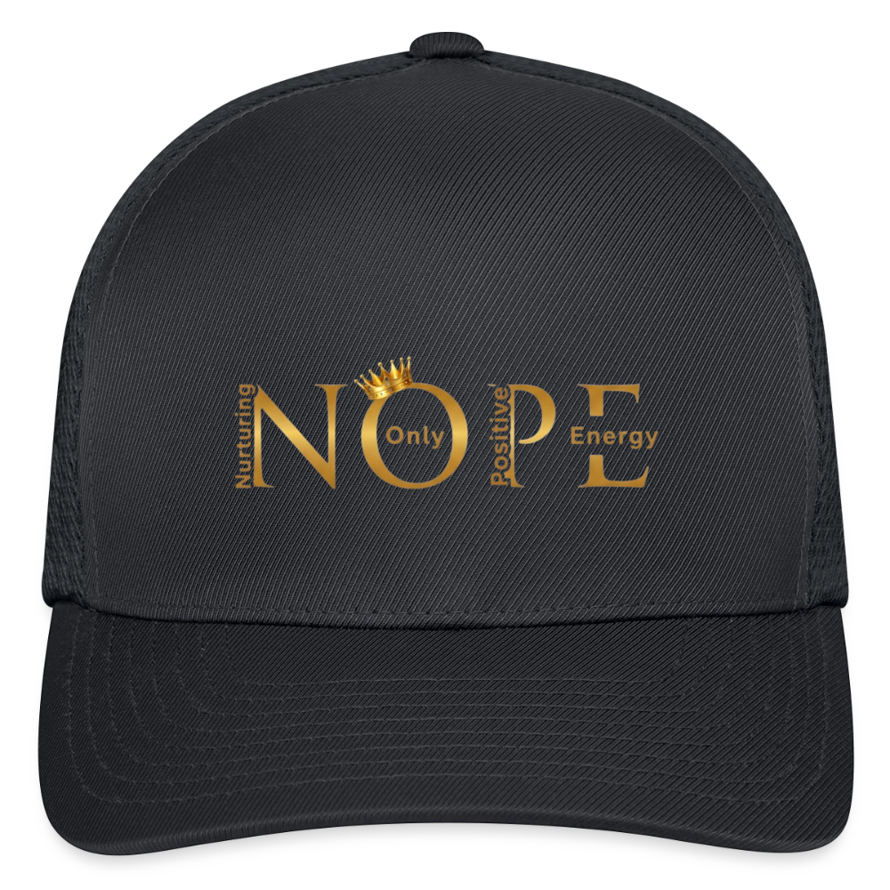NOPE Flexfit Fitted Baseball Cap - charcoal