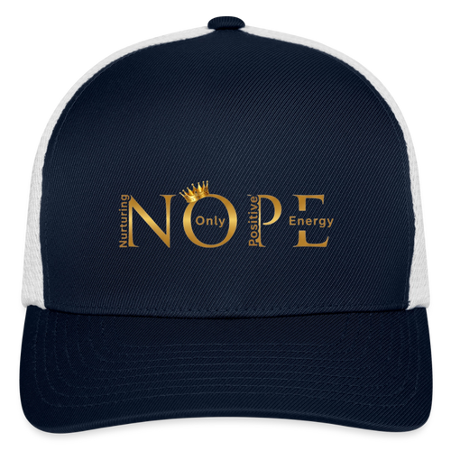 NOPE Flexfit Fitted Baseball Cap - navy/white