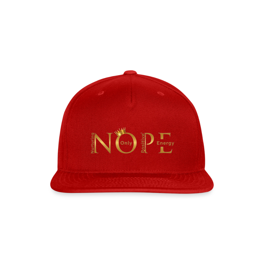 NOPE Snapback Baseball Cap - red