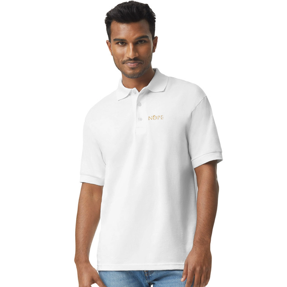 NOPE Gildan Unisex 50/50 Jersey Polo - white