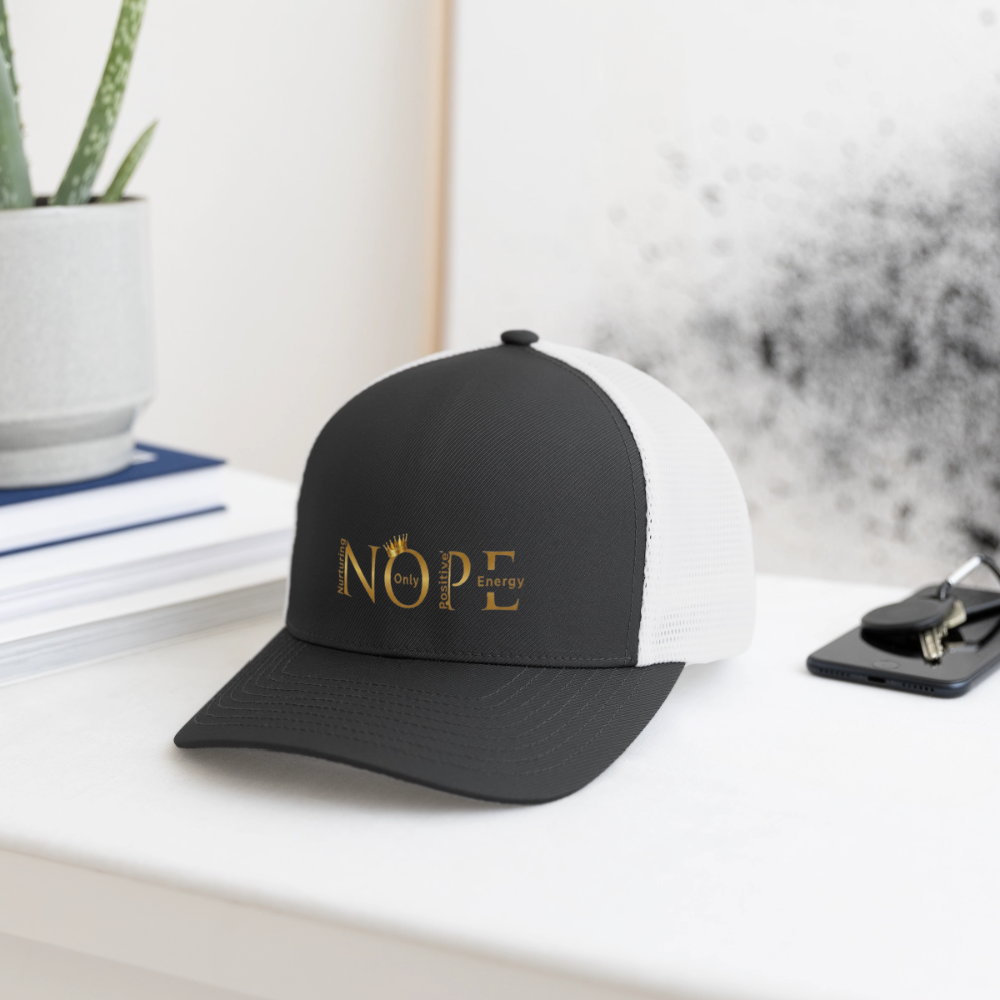 NOPE Flexfit Fitted Baseball Cap - dark gray/white