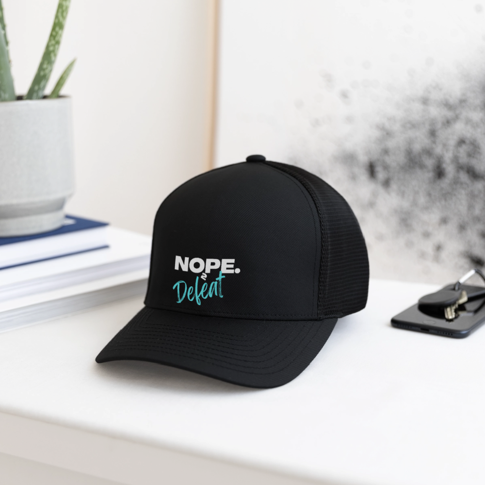 NOPE TO DEFEAT Flexfit Fitted Baseball Cap - black