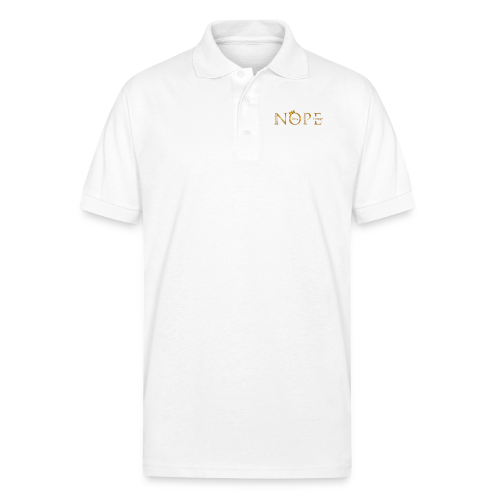 NOPE Gildan Unisex 50/50 Jersey Polo - white