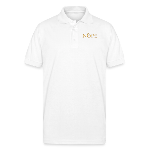 NOPE Gildan Unisex 50/50 Jersey Polo - white