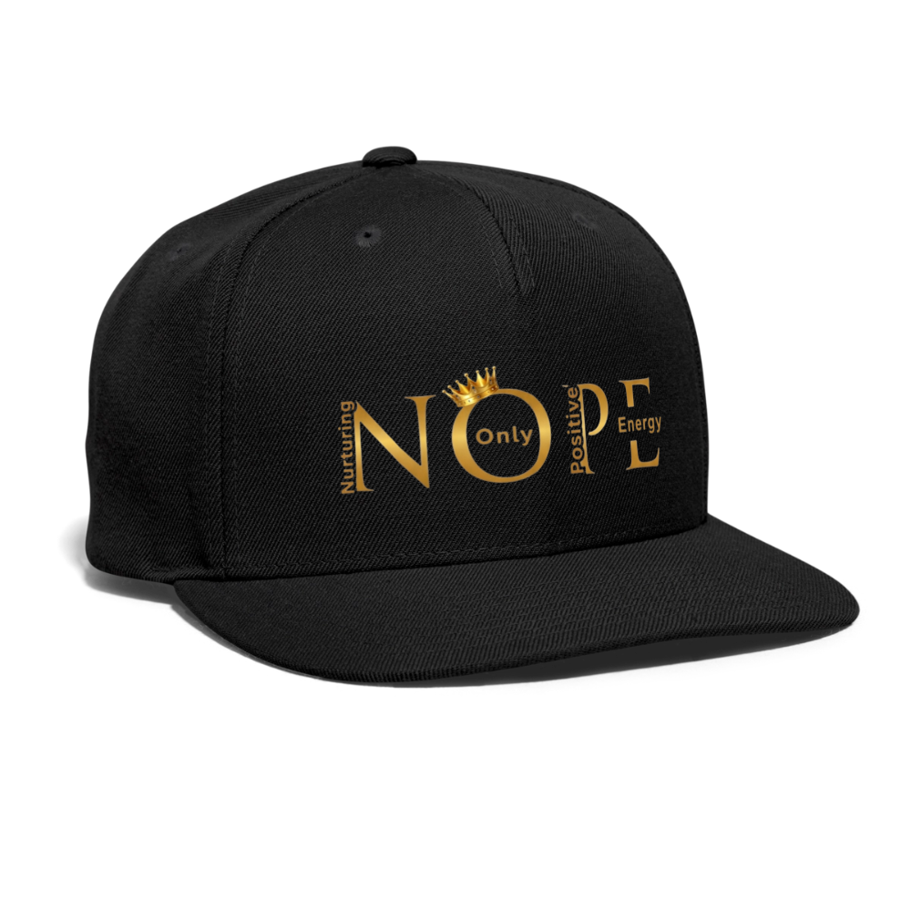 NOPE Snapback Baseball Cap - black