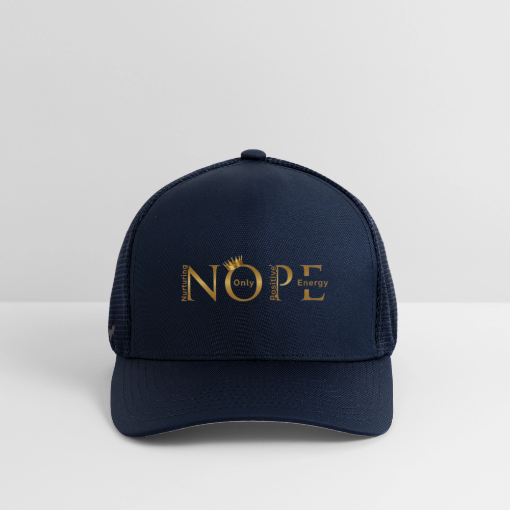 NOPE Flexfit Fitted Baseball Cap - navy