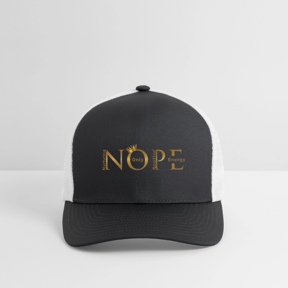 NOPE Flexfit Fitted Baseball Cap - dark gray/white