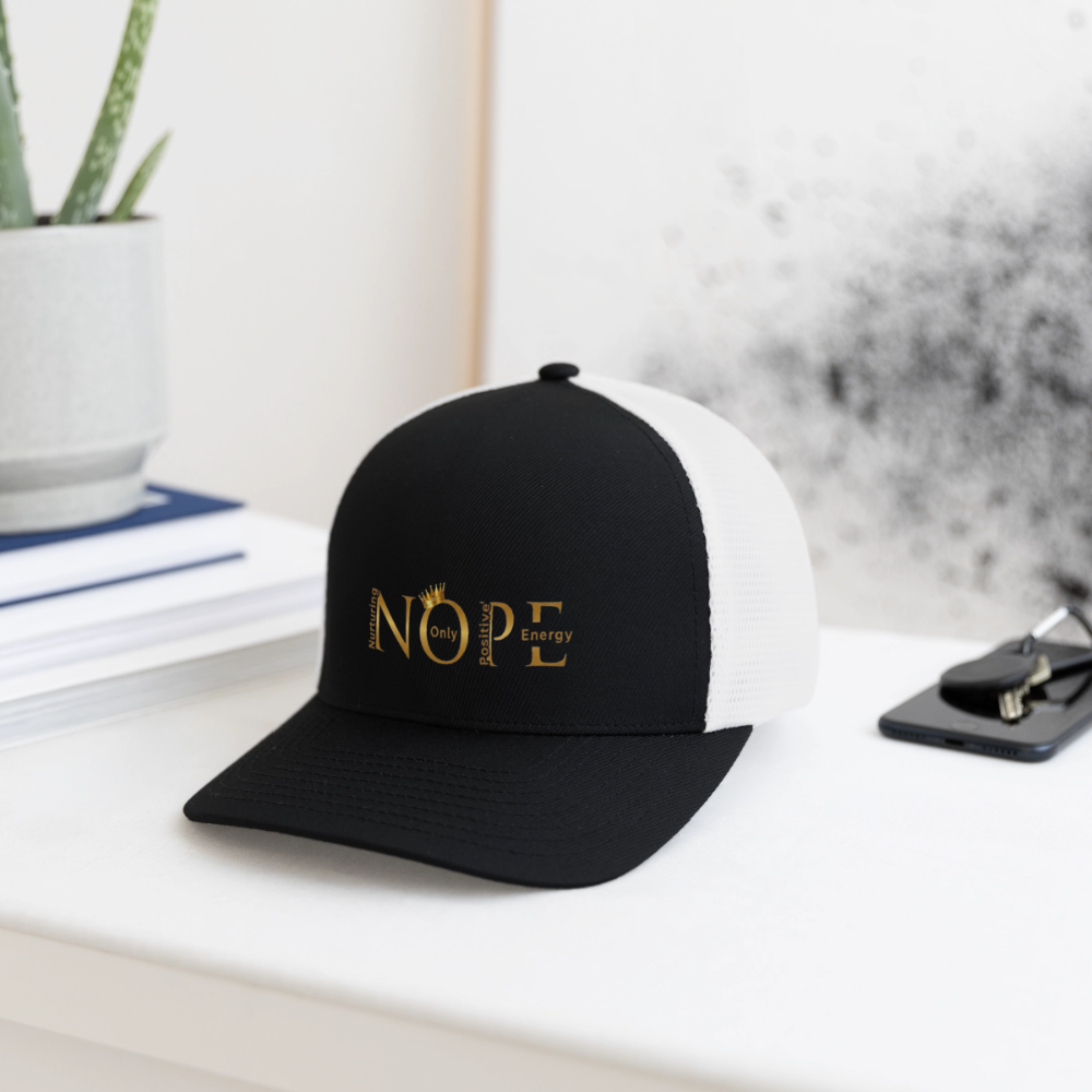 NOPE Flexfit Fitted Baseball Cap - black/white