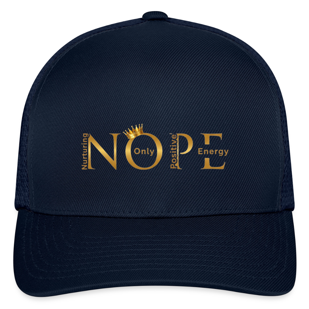 NOPE Flexfit Fitted Baseball Cap - navy