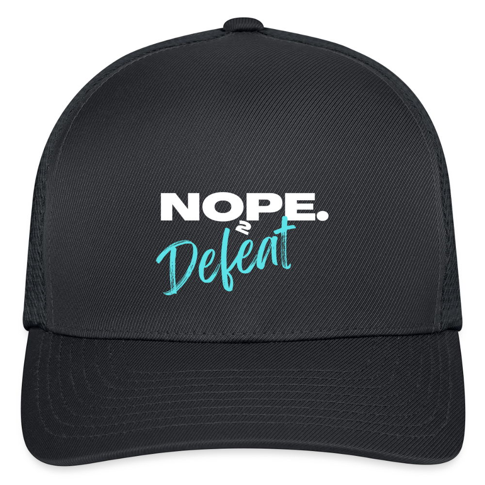 NOPE TO DEFEAT Flexfit Fitted Baseball Cap - charcoal