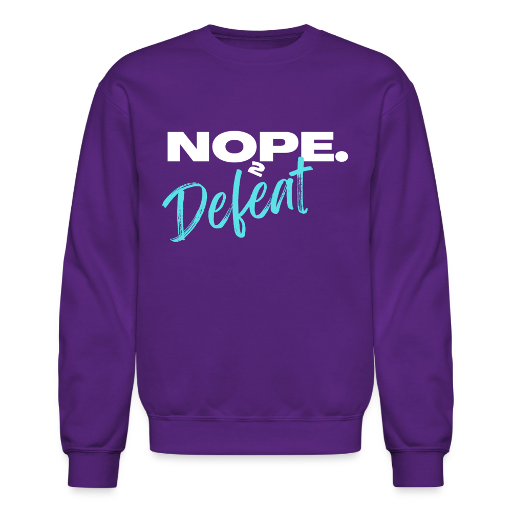 NOPE TO DEFEAT Crewneck Sweatshirt - purple