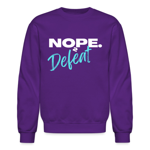 NOPE TO DEFEAT Crewneck Sweatshirt - purple