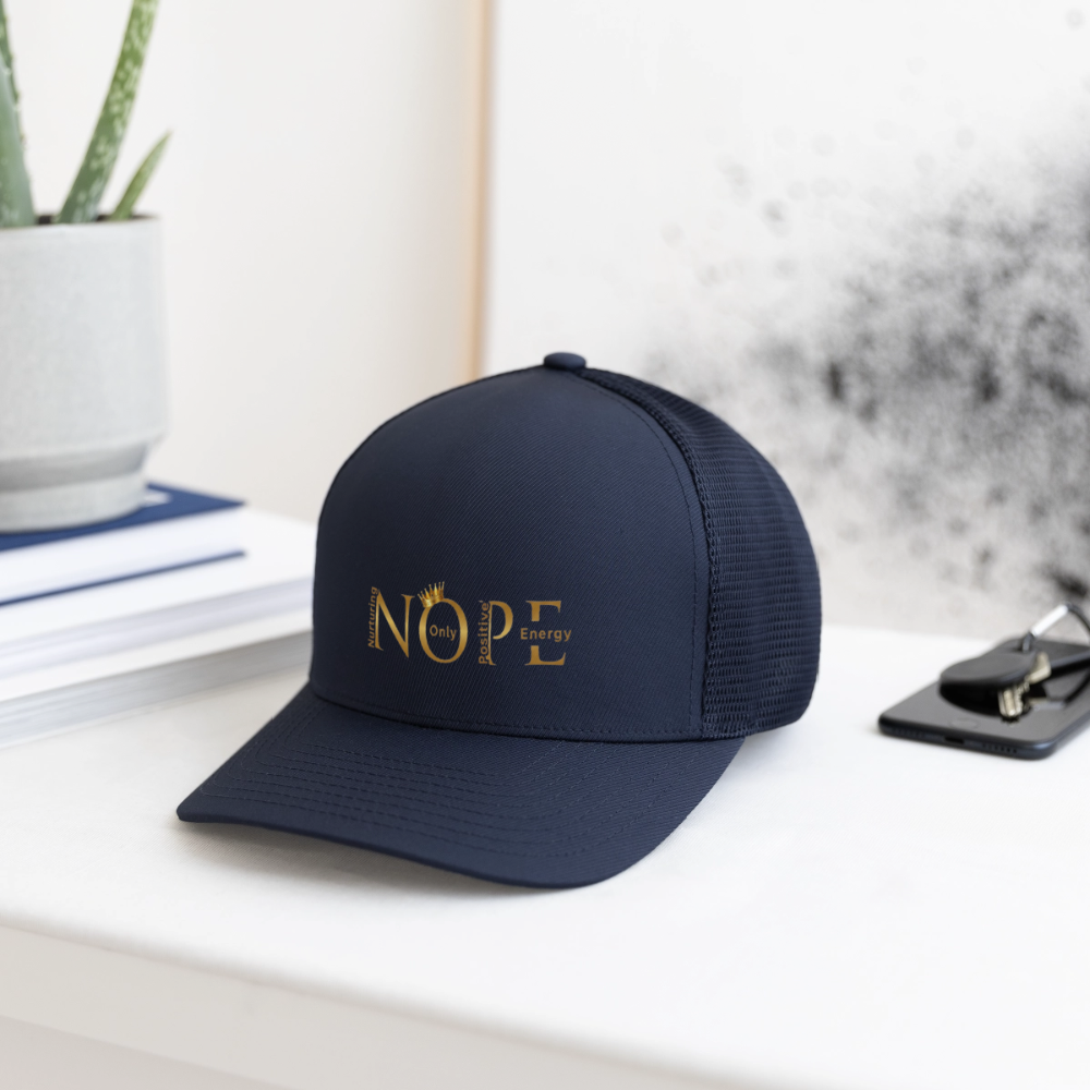 NOPE Flexfit Fitted Baseball Cap - navy