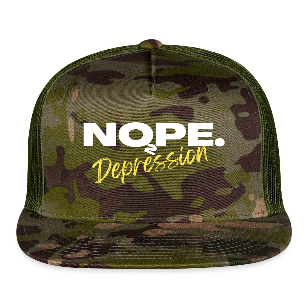 NOPE TO DEPRESSION Trucker Hat - MultiCam\green