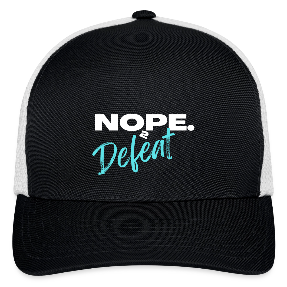 NOPE TO DEFEAT Flexfit Fitted Baseball Cap - black/white